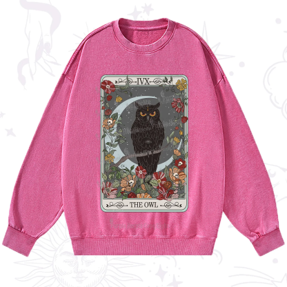 Purplehecate The Owl Tarot Washed Sweatshirt