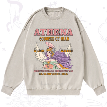 Purplehecate Wise War Goddess Athena Washed Sweatshirt