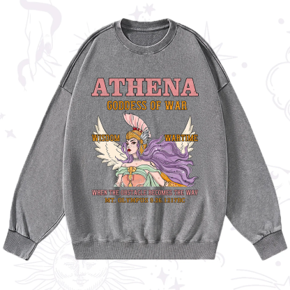 Purplehecate Wise War Goddess Athena Washed Sweatshirt