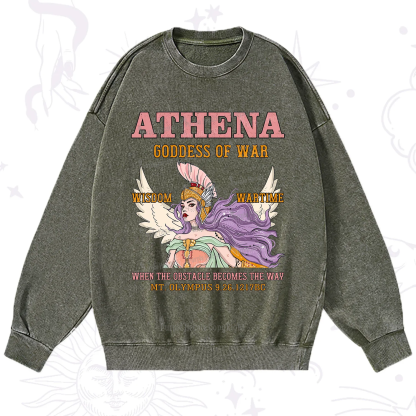 Purplehecate Wise War Goddess Athena Washed Sweatshirt