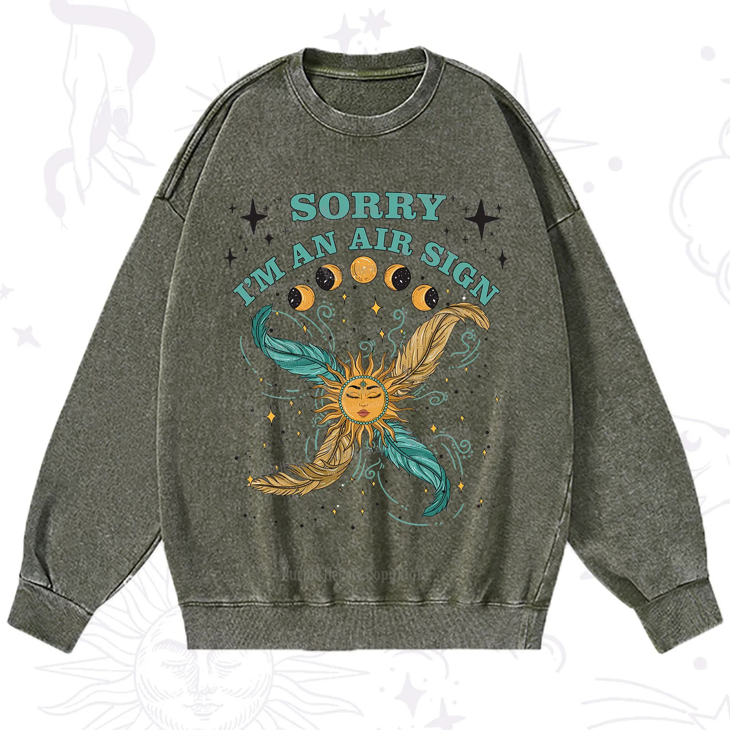 Purplehecate Sorry I'm An Air Sign Washed Sweatshirt