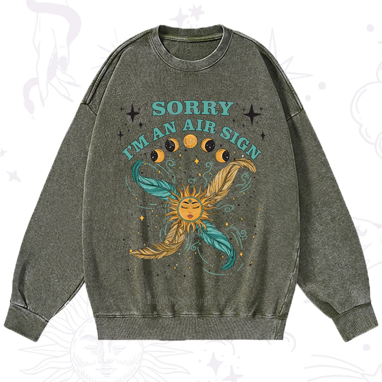 Purplehecate Sorry I'm An Air Sign Washed Sweatshirt