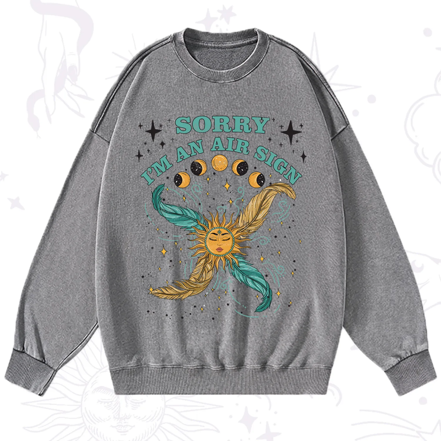 Purplehecate Sorry I'm An Air Sign Washed Sweatshirt