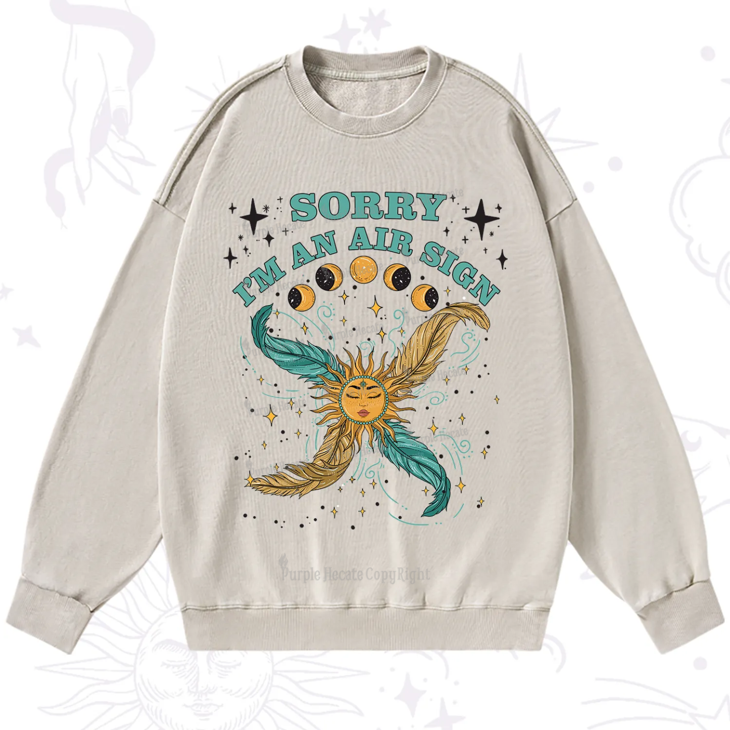 Purplehecate Sorry I'm An Air Sign Washed Sweatshirt