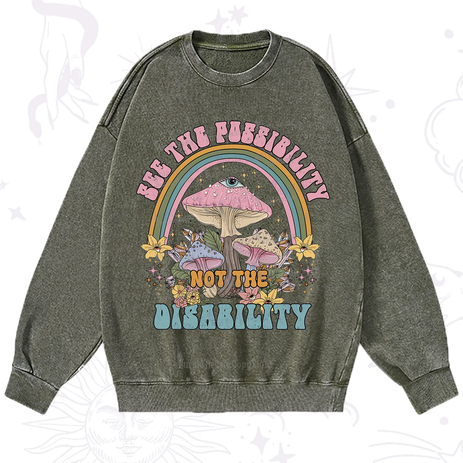 Purplehecate See The Possibility Not The Disability Washed Sweatshirt