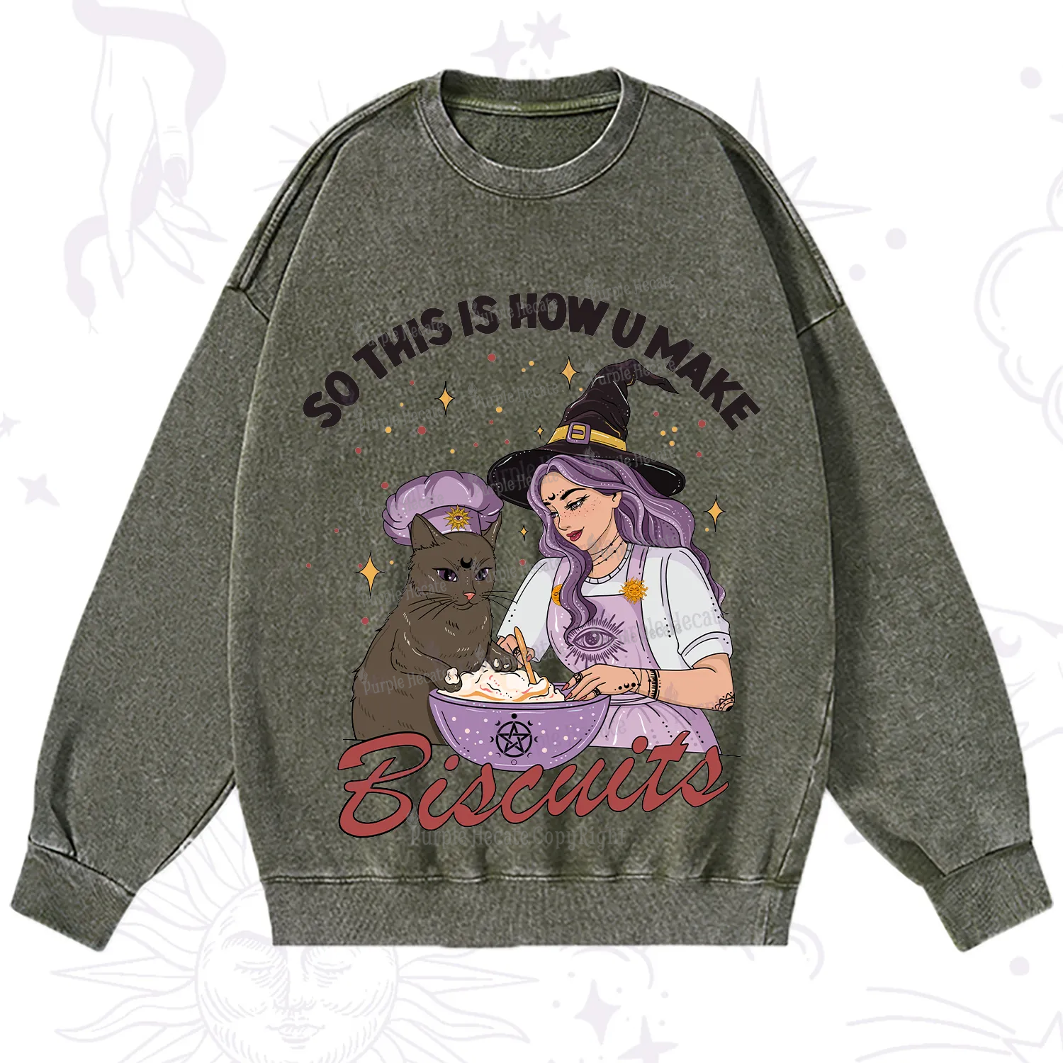 Purplehecate So This Is How You Make Biscuits Washed Sweatshirt