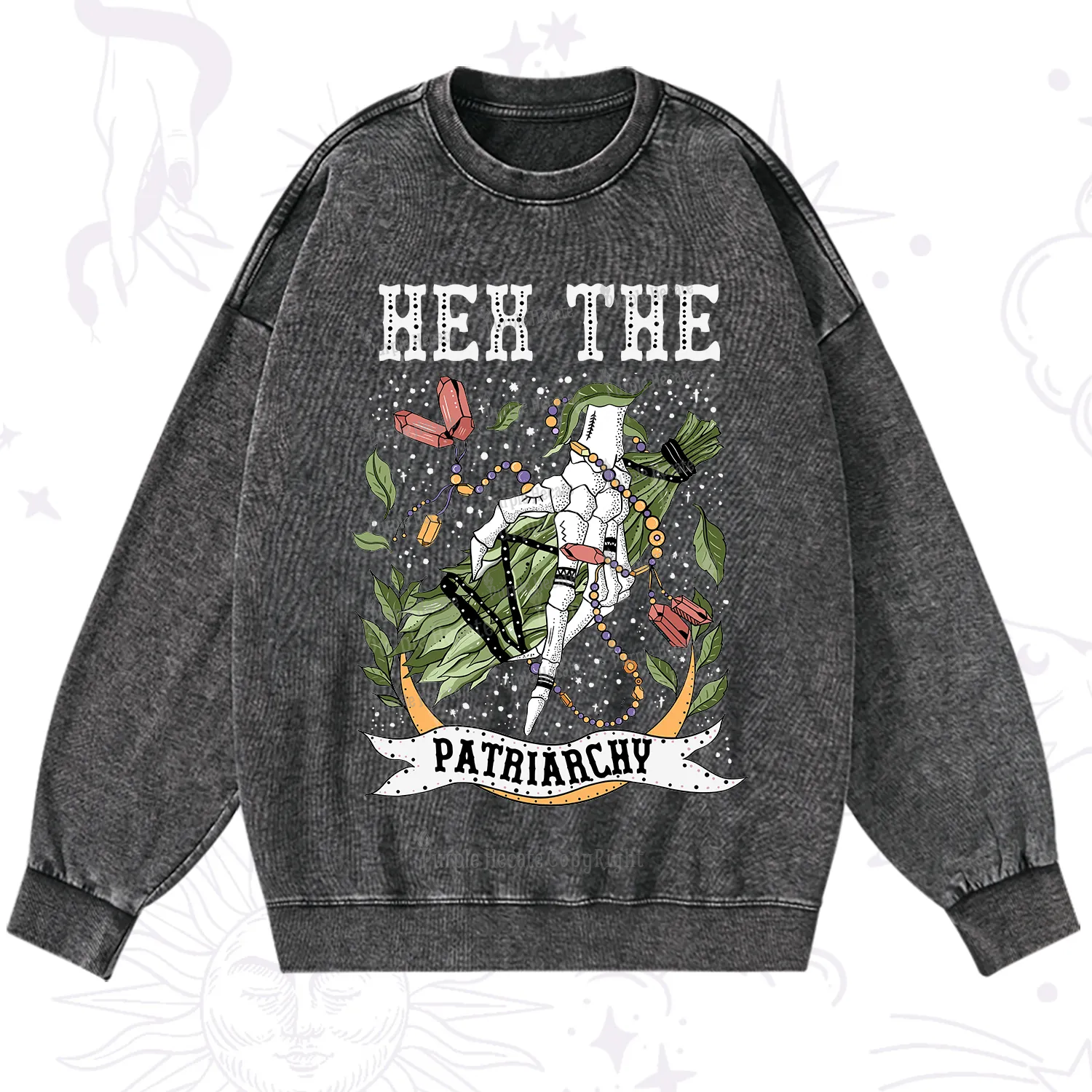 Purplehecate Heh The Patriarchy Washed Sweatshirt