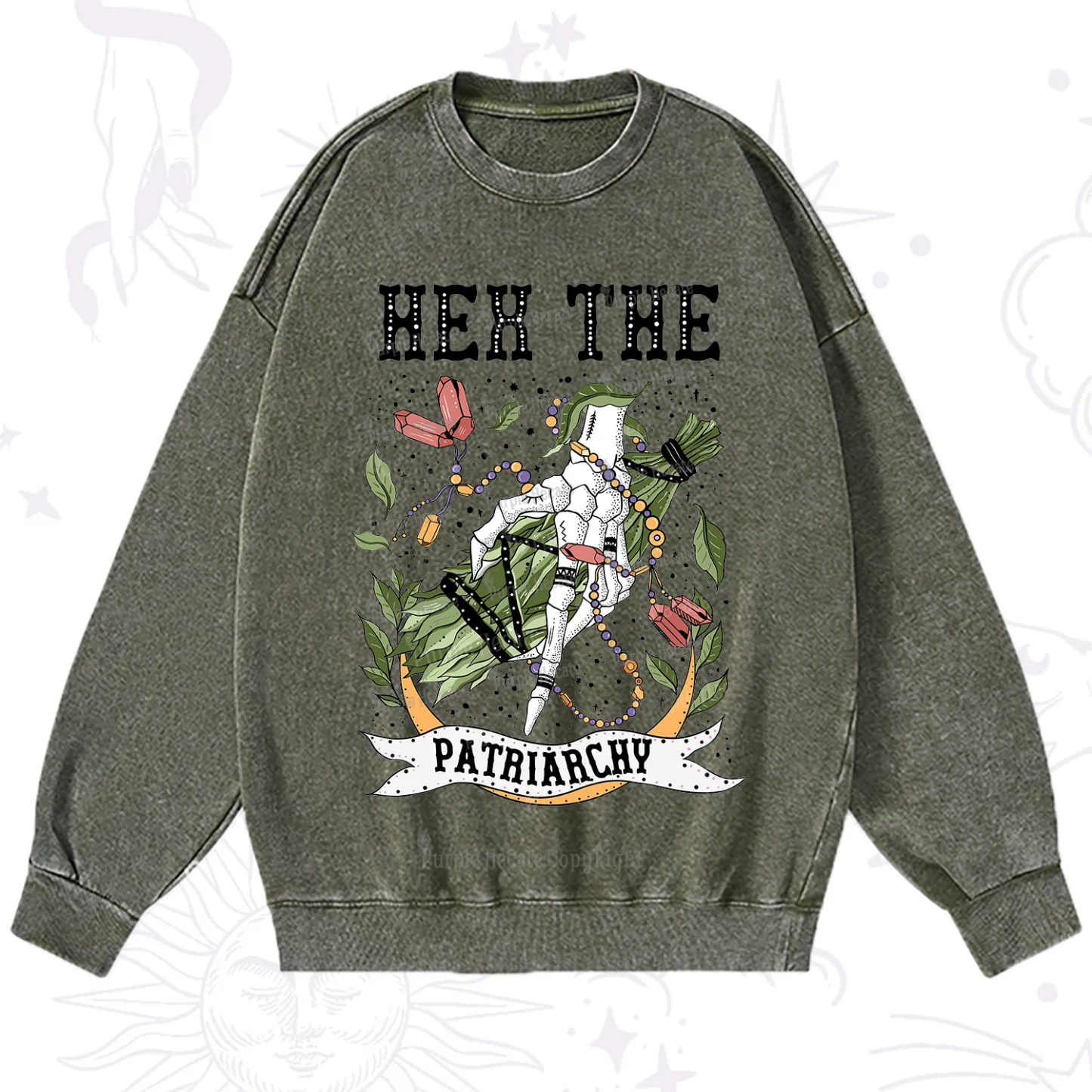 Purplehecate Heh The Patriarchy Washed Sweatshirt