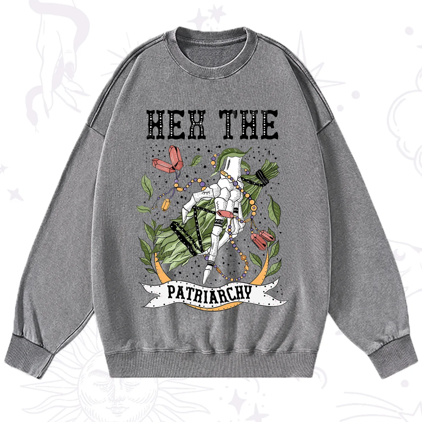 Purplehecate Heh The Patriarchy Washed Sweatshirt