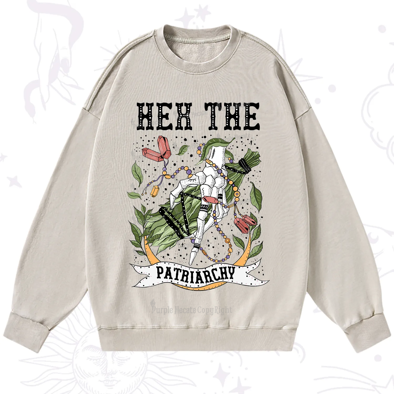 Purplehecate Heh The Patriarchy Washed Sweatshirt