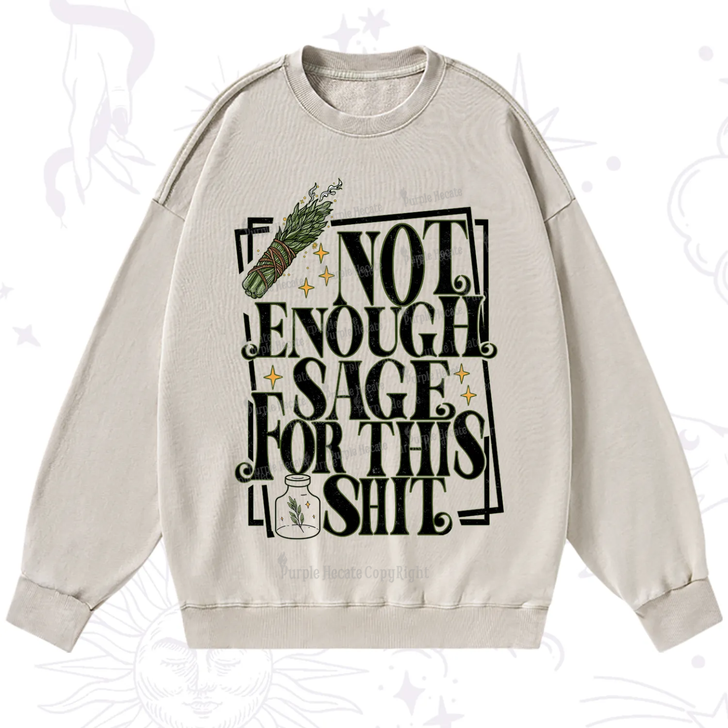 Purplehecate Smudge for This Shit Washed Sweatshirt