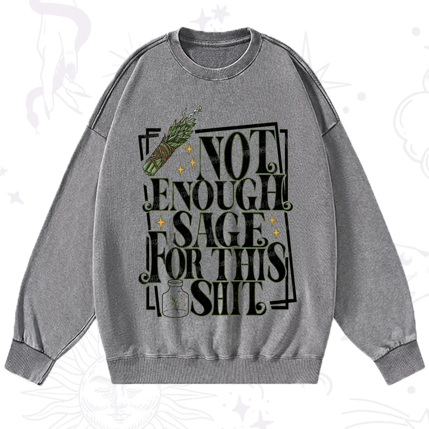 Purplehecate Smudge for This Shit Washed Sweatshirt