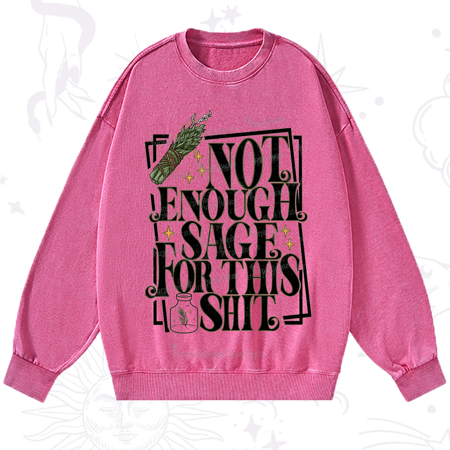 Purplehecate Smudge for This Shit Washed Sweatshirt