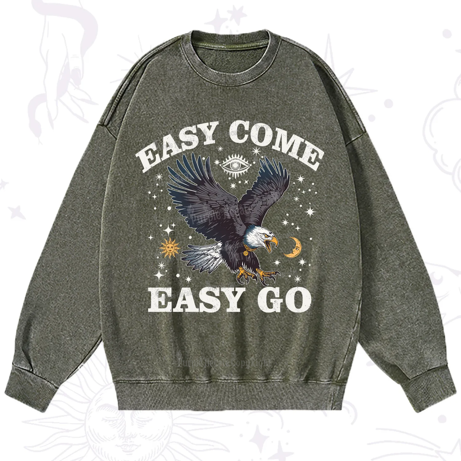 Purplehecate Easy Come Easy Go Washed Sweatshirt