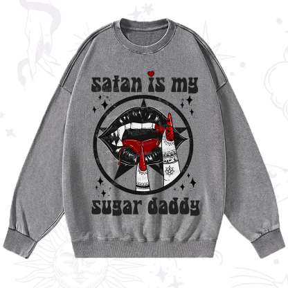 Purplehecate Satan Is My Sugar Daddy Washed Sweatshirt