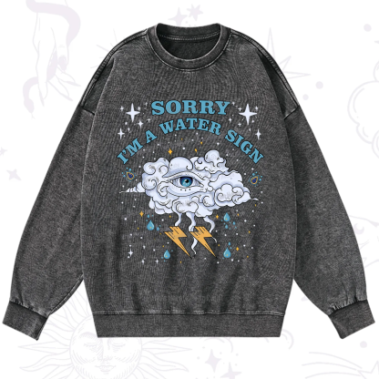 Purplehecate Sorry I'm A Water Sign Washed Sweatshirt