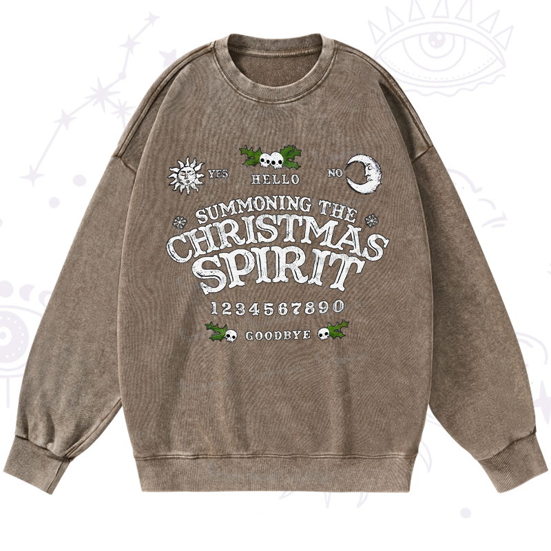Purplehecate Summon The Christmas Spirit Washed Sweatshirt