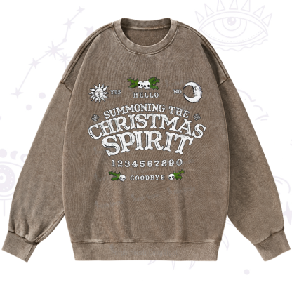 Purplehecate Summon The Christmas Spirit Washed Sweatshirt