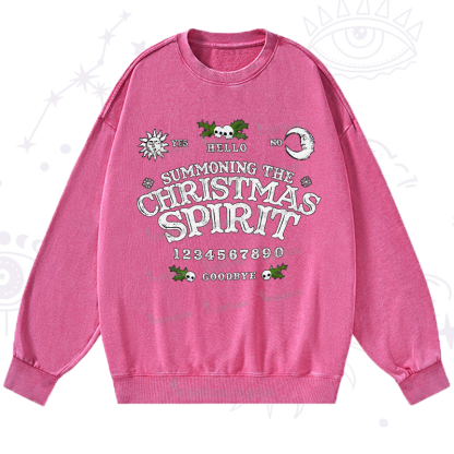 Purplehecate Summon The Christmas Spirit Washed Sweatshirt