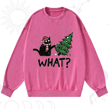 Purplehecate Christmas Black Cat Washed Sweatshirt