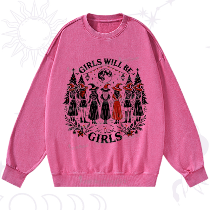 Purplehecate Christmas Girls Will Be Girls Witch Washed Sweatshirt