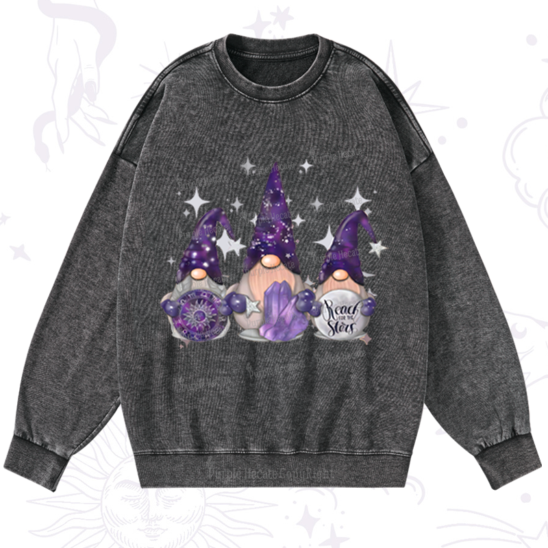 Purplehecate Christmas Cute Gnome Washed Sweatshirt