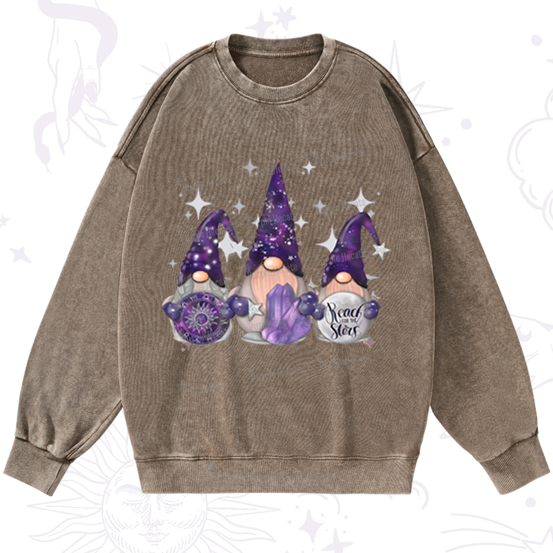 Purplehecate Christmas Cute Gnome Washed Sweatshirt