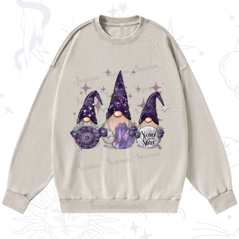 Purplehecate Christmas Cute Gnome Washed Sweatshirt