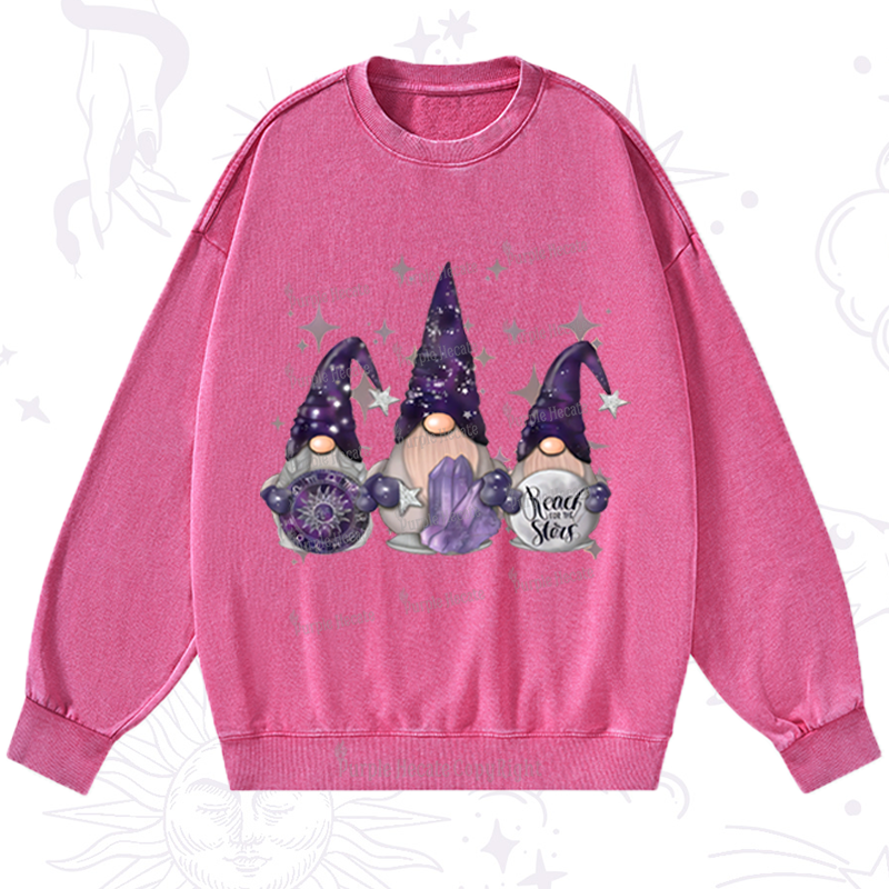 Purplehecate Christmas Cute Gnome Washed Sweatshirt