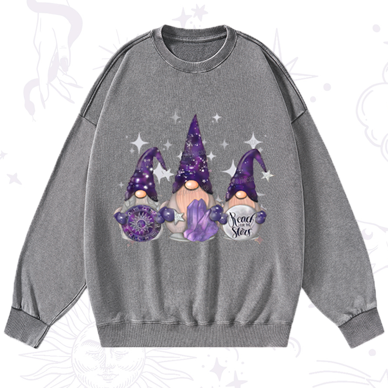 Purplehecate Christmas Cute Gnome Washed Sweatshirt