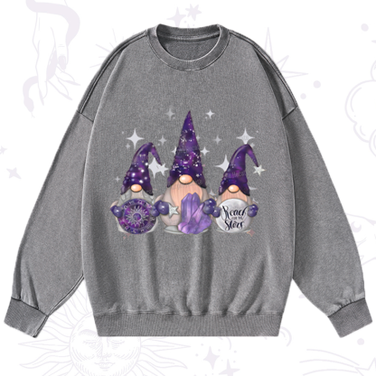 Purplehecate Christmas Cute Gnome Washed Sweatshirt