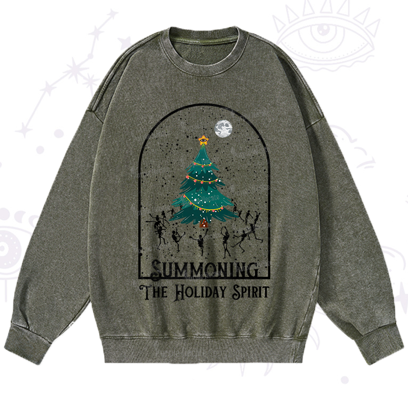 Purplehecate Christmas The Holiday Spirit Washed Sweatshirt