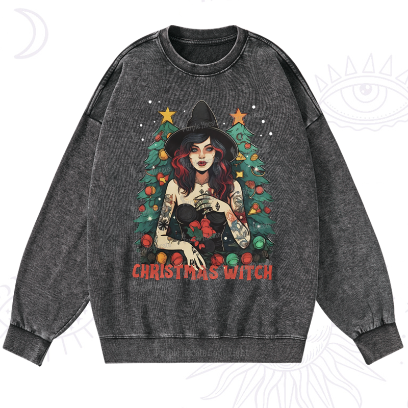 Purplehecate Christmas Witch Washed Sweatshirt