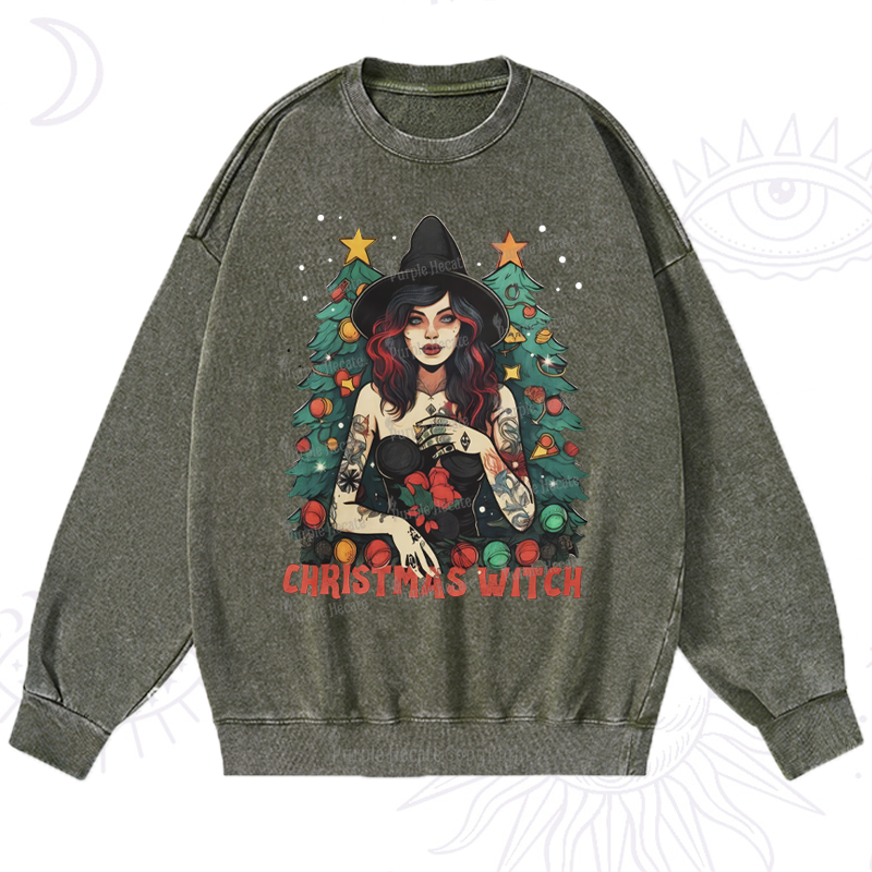 Purplehecate Christmas Witch Washed Sweatshirt