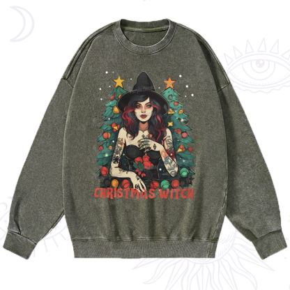 Purplehecate Christmas Witch Washed Sweatshirt