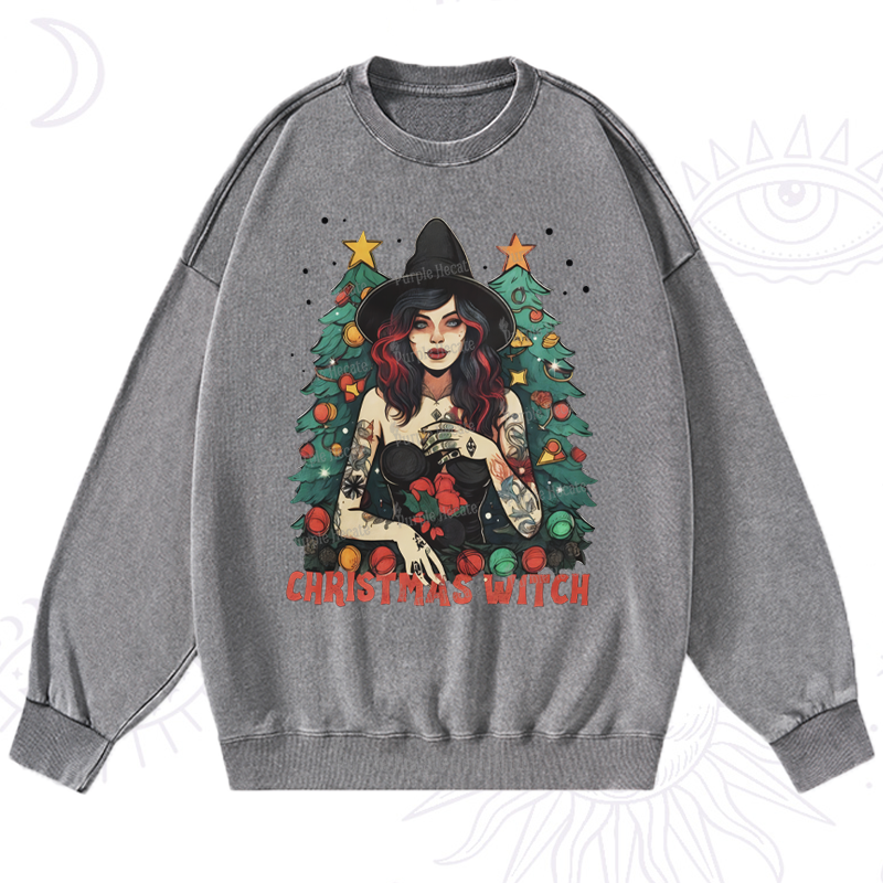 Purplehecate Christmas Witch Washed Sweatshirt