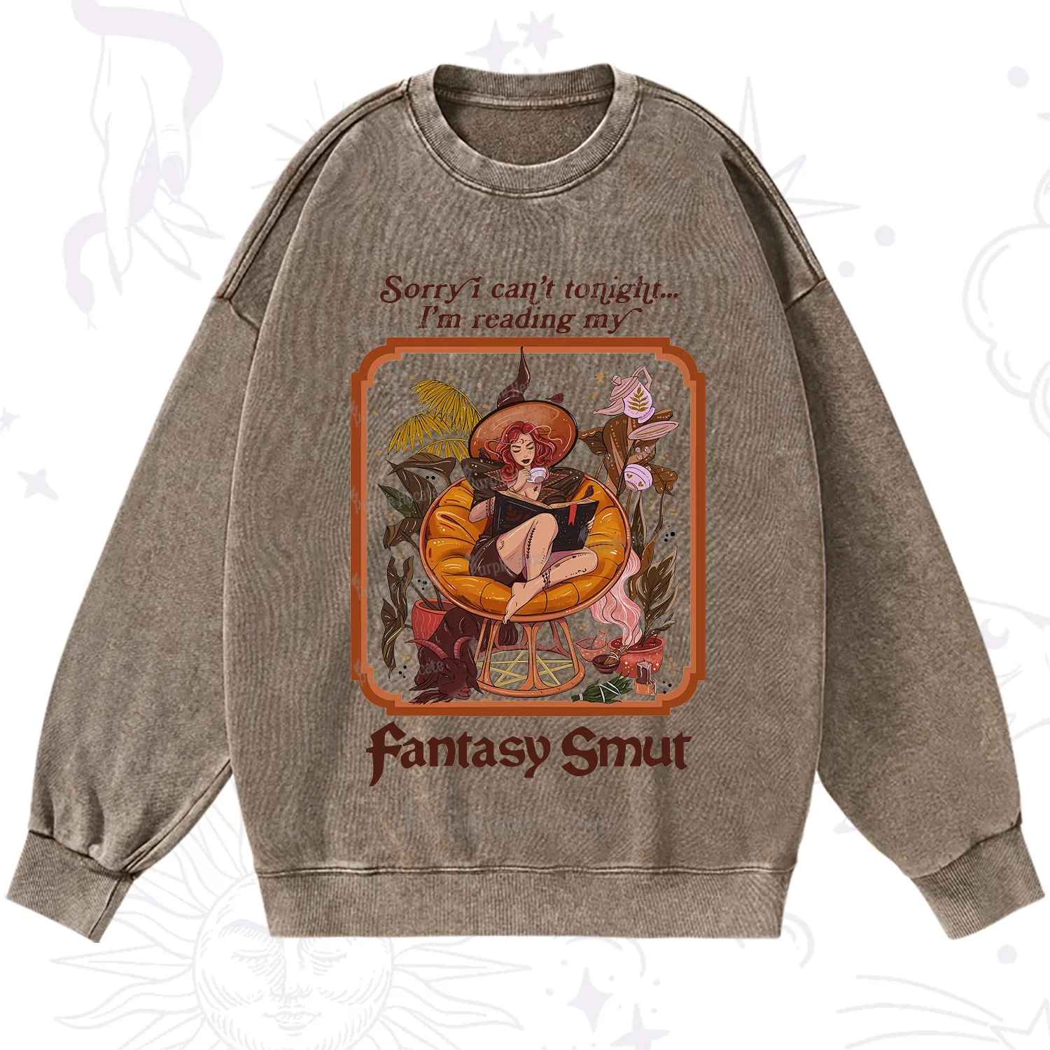 Purplehecate Sorry I Can't Tonight I'm Reading My Fantasy Smut Washed Sweatshirt