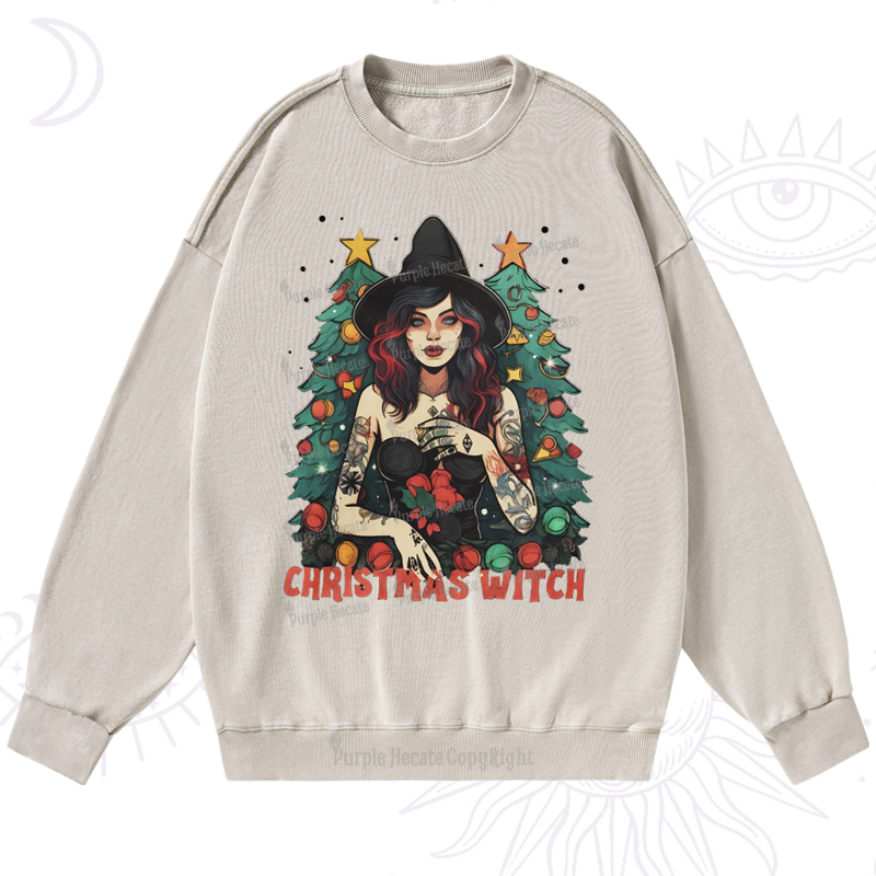 Purplehecate Christmas Witch Washed Sweatshirt