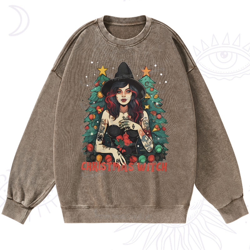 Purplehecate Christmas Witch Washed Sweatshirt