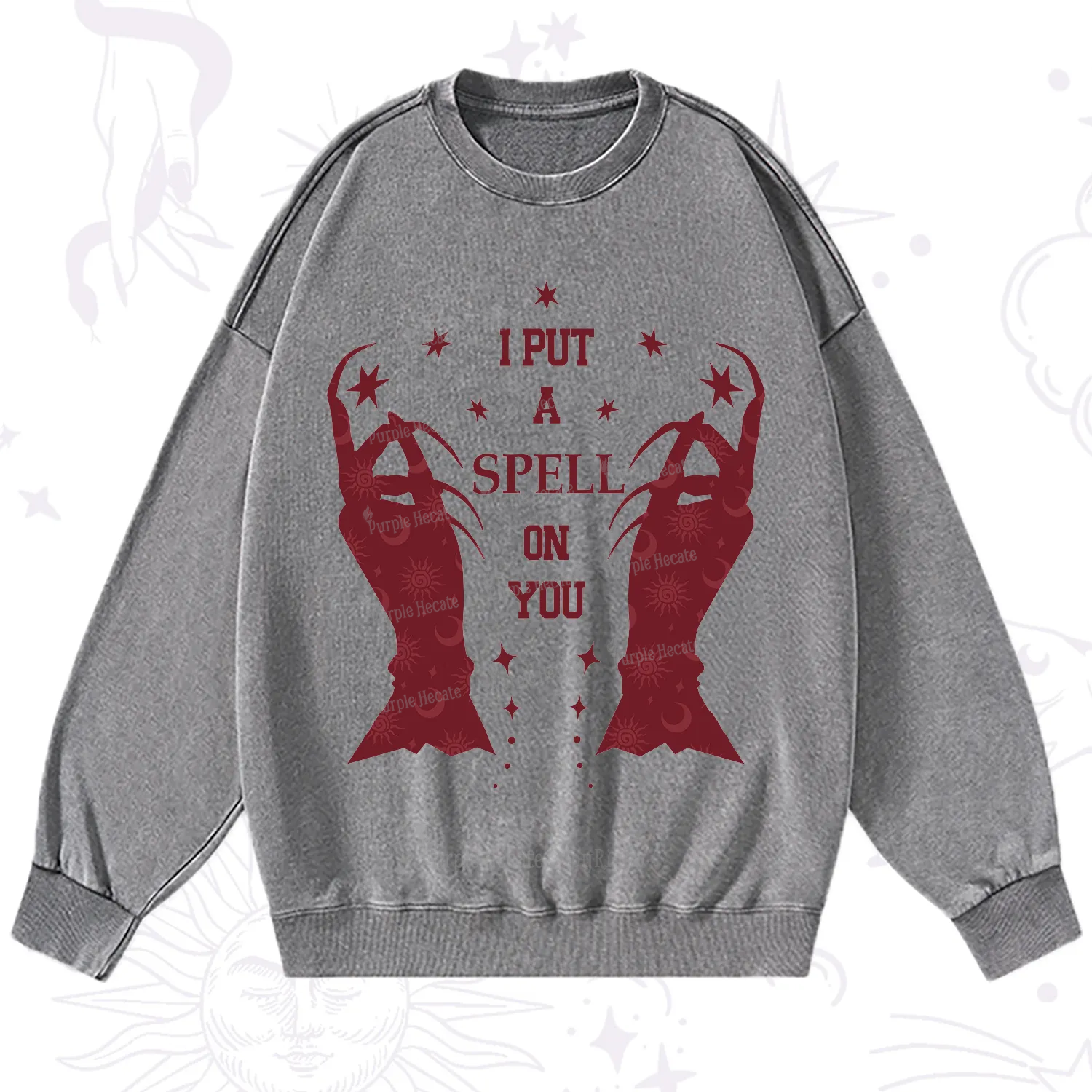 Purplehecate I Put A Spell On You Washed Sweatshirt
