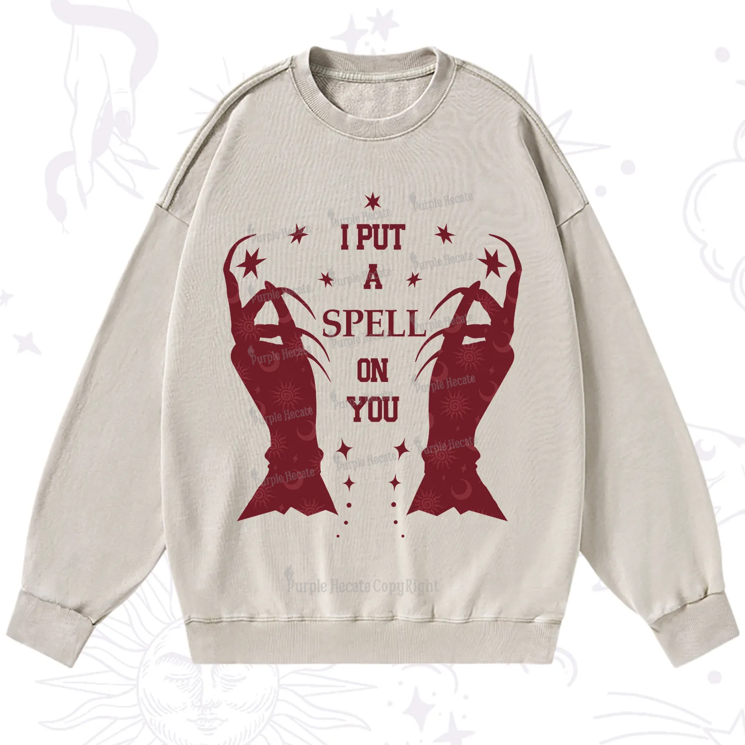 Purplehecate I Put A Spell On You Washed Sweatshirt