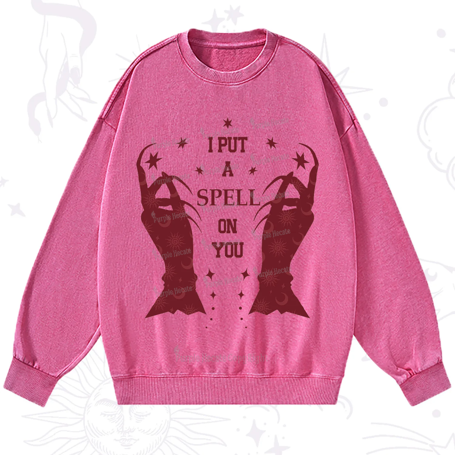 Purplehecate I Put A Spell On You Washed Sweatshirt