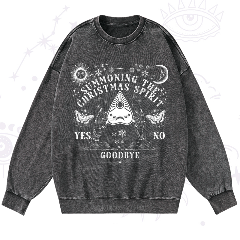 Purplehecate Christmas Mystical Talking Board Washed Sweatshirt