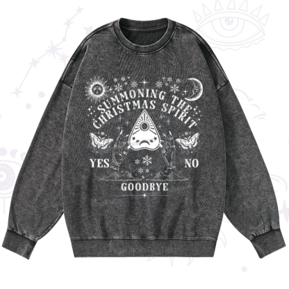 Purplehecate Christmas Mystical Talking Board Washed Sweatshirt