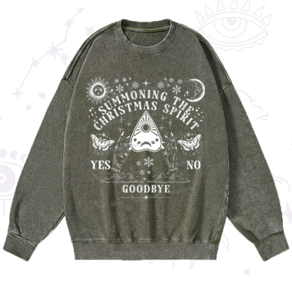 Purplehecate Christmas Mystical Talking Board Washed Sweatshirt