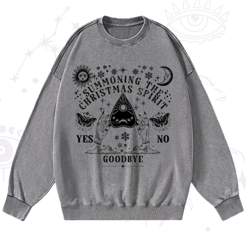 Purplehecate Christmas Mystical Talking Board Washed Sweatshirt