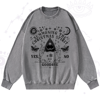 Purplehecate Christmas Mystical Talking Board Washed Sweatshirt