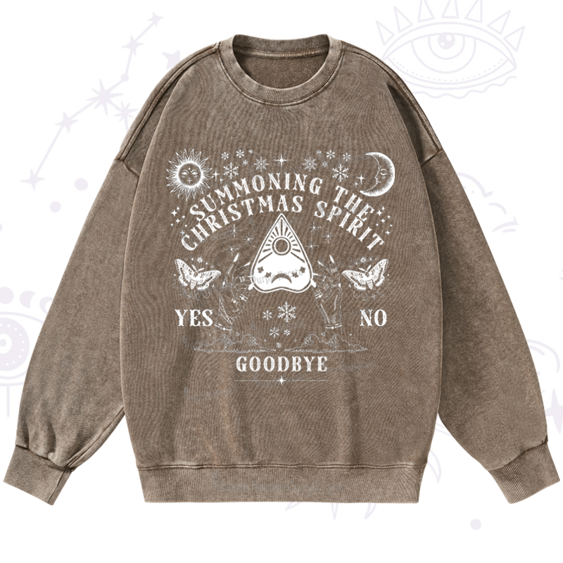 Purplehecate Christmas Mystical Talking Board Washed Sweatshirt