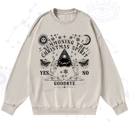 Purplehecate Christmas Mystical Talking Board Washed Sweatshirt