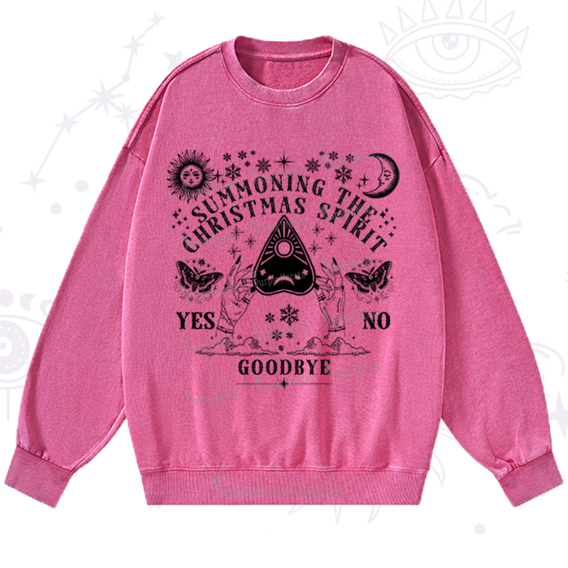 Purplehecate Christmas Mystical Talking Board Washed Sweatshirt